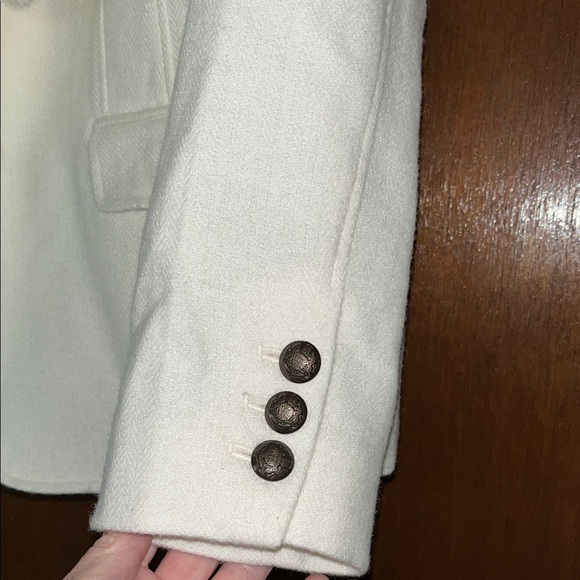 NWT Talbots Women's Ivory Blazer with Faux Fur Collar - Picture 4 of 13